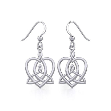 Celtic Motherhood Triquetra or Trinity Heart Silver Earrings TER1948 - Jewelry